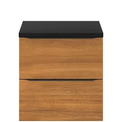 Meuble sous vasque suspendu effet noyer l.60 x H.60 x P.45 cm, GoodHome Imandra