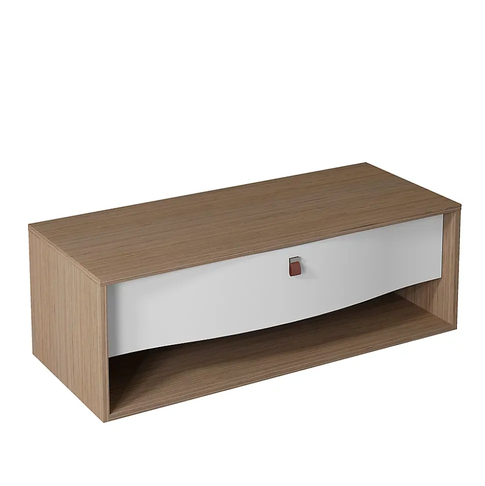 Meuble sous vasque suspendu blanc mat 1 tiroir l.120 x H.40 x P.50 cm, Decotec Havana