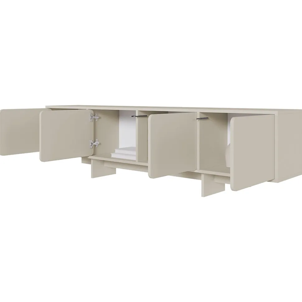 Meuble TV 200 cm 4 portes grège WUWU