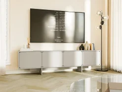 Meuble TV 200 cm 4 portes grège WUWU