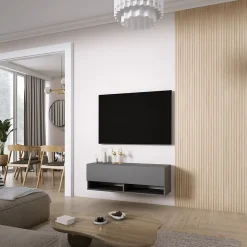 Meuble TV 100 cm Anthracite, 100 x 32 x 34 cm