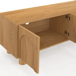 Meuble TV 140 cm ARCHIE 4 portes design arche effet bois