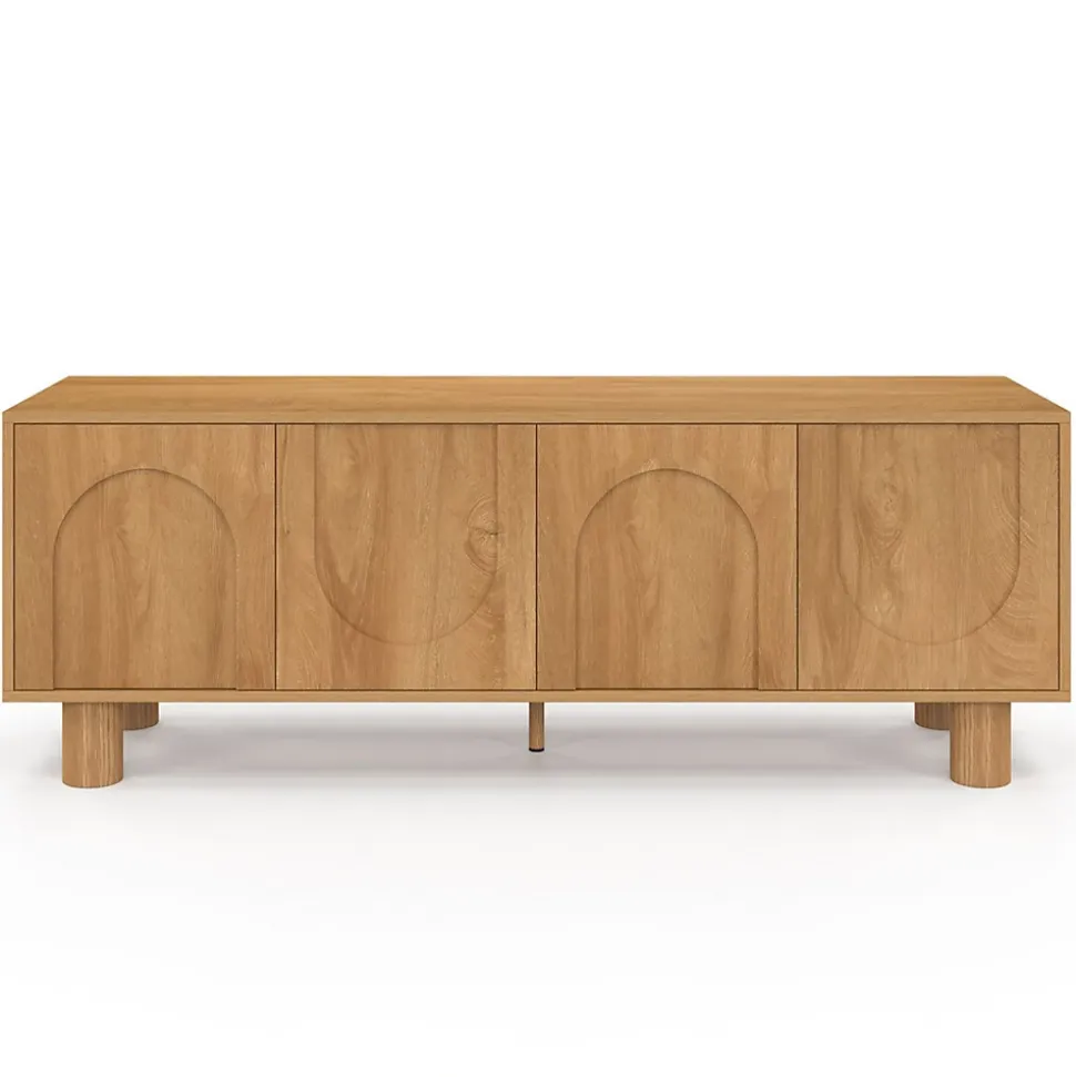 Meuble TV 140 cm ARCHIE 4 portes design arche effet bois