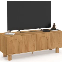 Meuble TV 140 cm ARCHIE 4 portes design arche effet bois