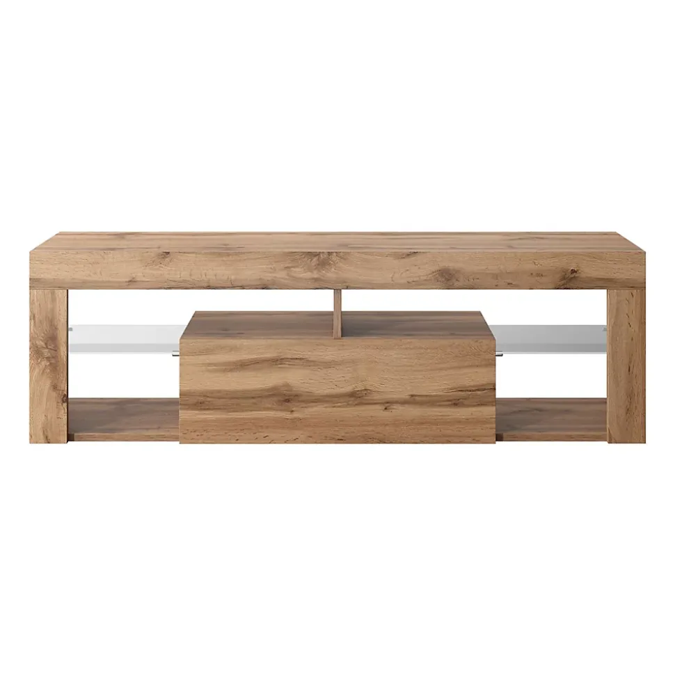 Meuble TV 140 cm avec LED chêne BIANKO