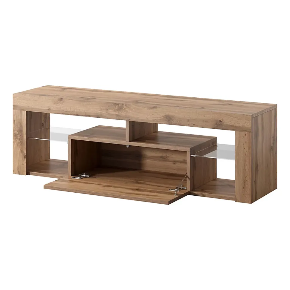 Meuble TV 140 cm avec LED chêne BIANKO