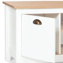 Meuble TV 113 cm campagne ISIS bois et blanc