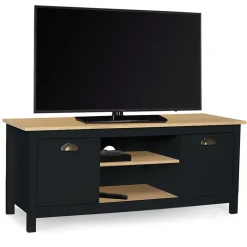 Meuble TV 113 cm campagne ISIS bois et noir