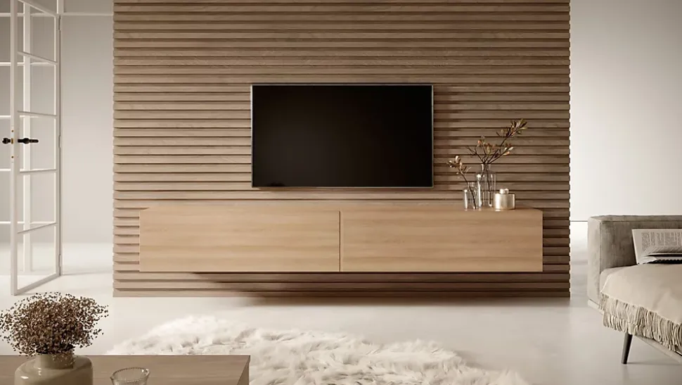 Meuble TV 200 cm chêne Linberg Bisira