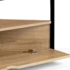 Meuble TV 100 cm d'angle DETROIT avec placard design industriel