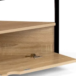 Meuble TV 100 cm d'angle DETROIT avec placard design industriel