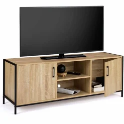 Meuble TV 140 cm DETROIT 2 portes design industriel