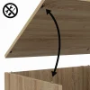 Meuble TV 140 cm EASY montage sans outils 2 portes coulissantes réversibles effet bois et noir