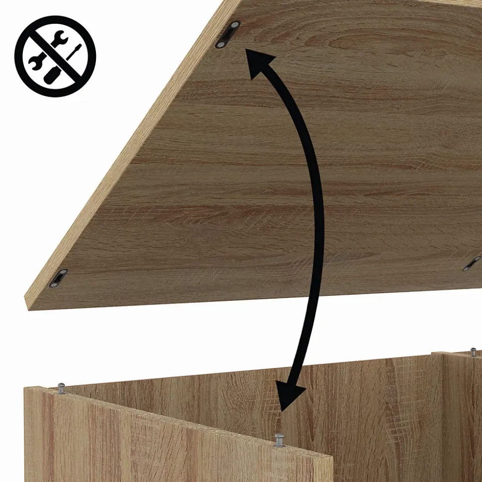 Meuble TV 140 cm EASY montage sans outils 2 portes coulissantes réversibles effet bois et noir