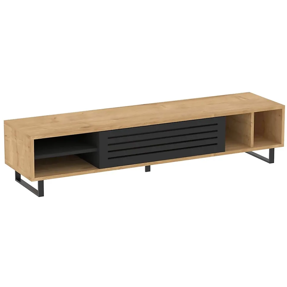 Meuble TV 160 cm effet bois clair Oviala