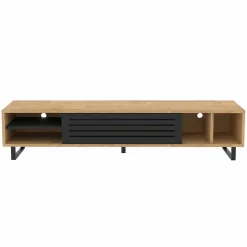 Meuble TV 160 cm effet bois clair Oviala