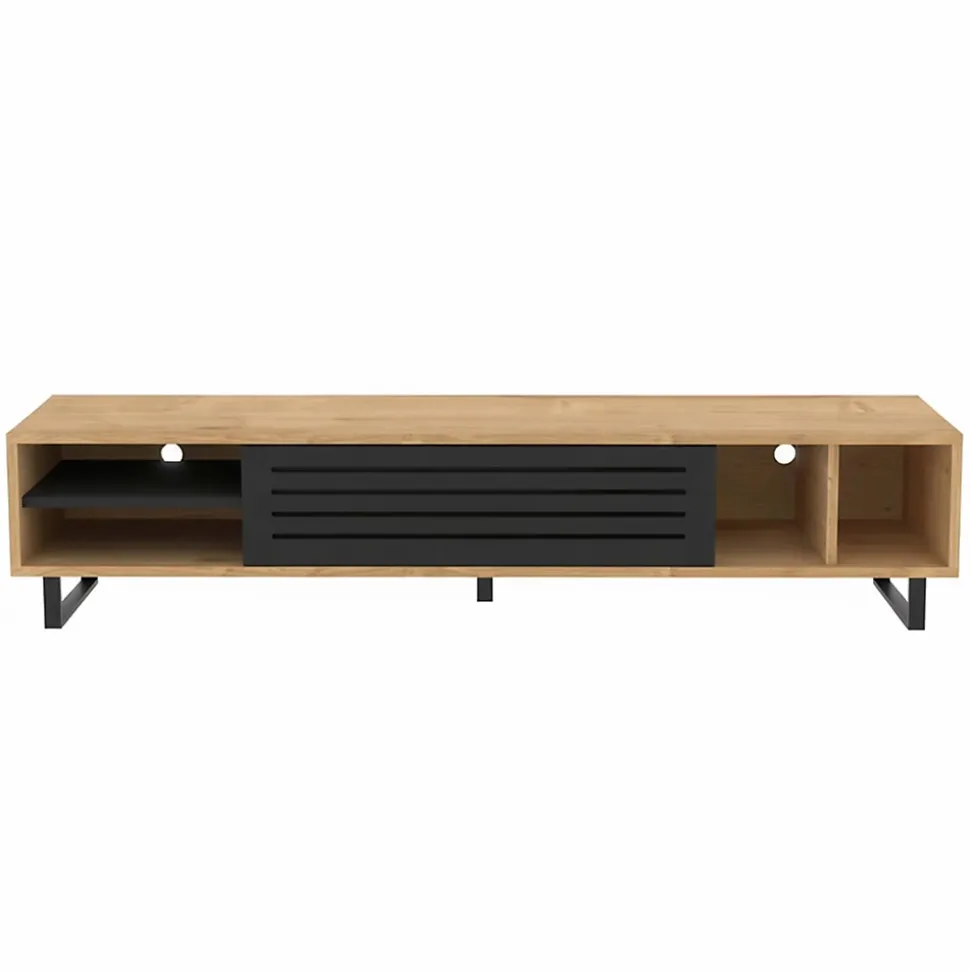 Meuble TV 160 cm effet bois clair Oviala