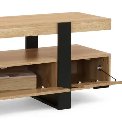 Meuble TV 140 cm PHOENIX avec tiroirs bois et noir