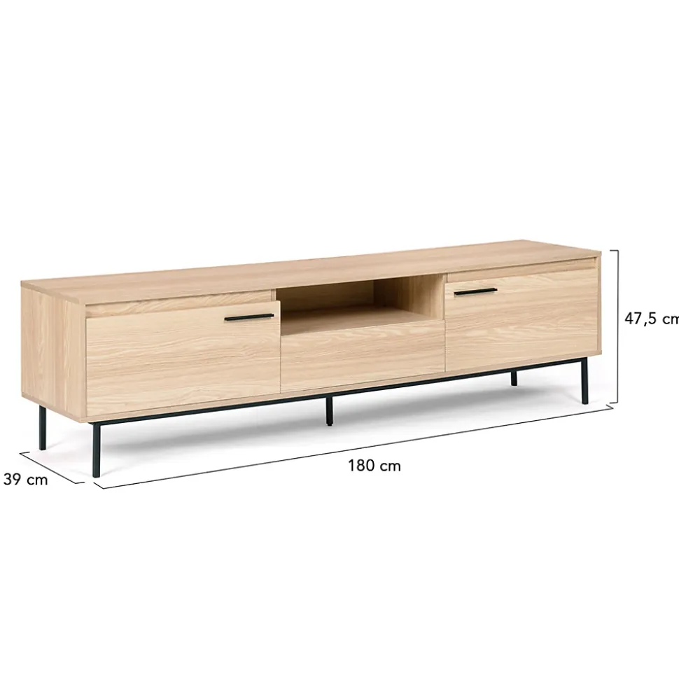 Meuble TV 180 cm SEATTLE avec rangements design industriel
