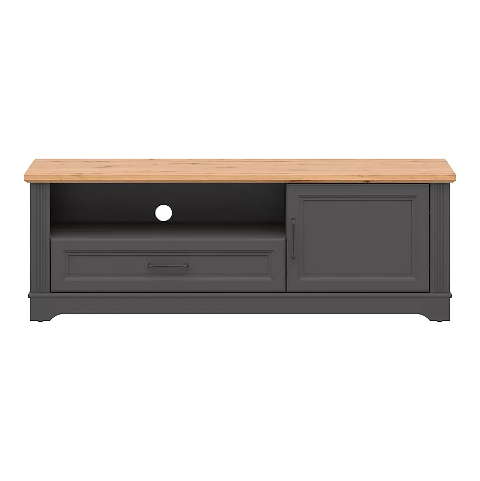Meuble TV 1 porte 1 tiroir 150 cm Charlie Gris Anthracite