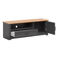 Meuble TV 1 porte 1 tiroir 150 cm Charlie Gris Anthracite