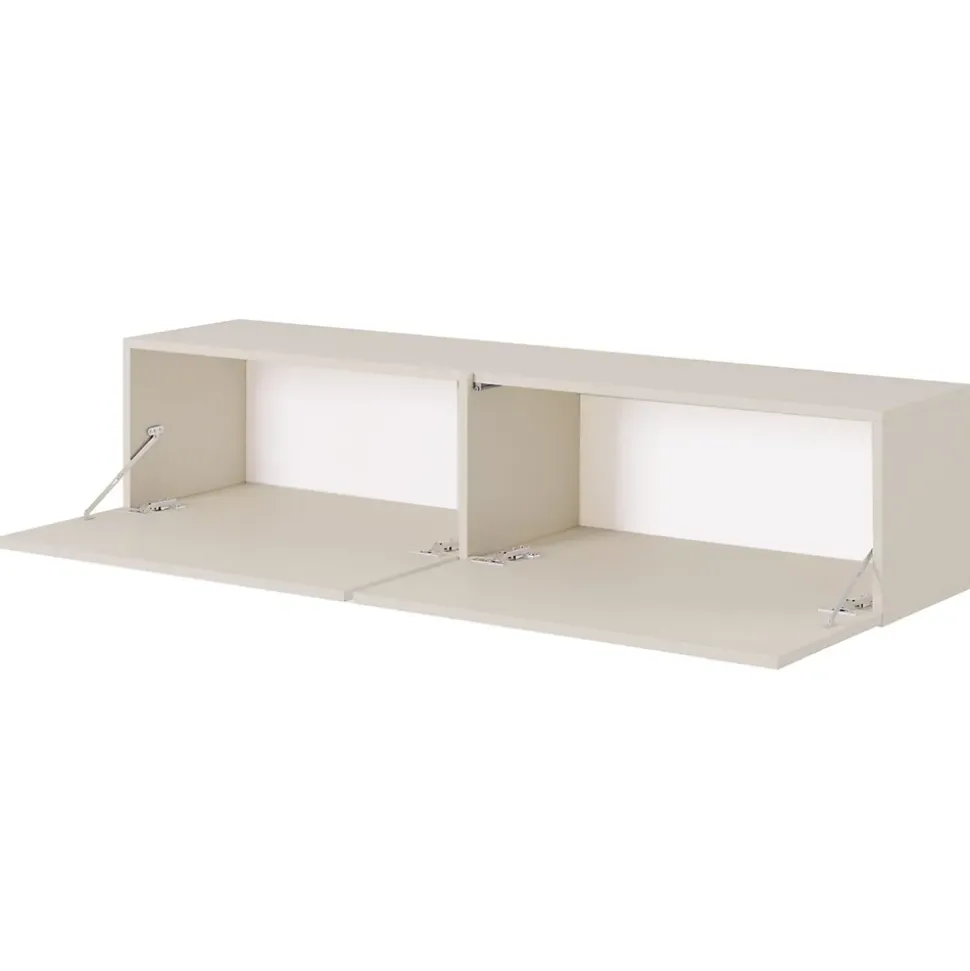 Meuble TV 2 portes 140 cm taupe Bisira