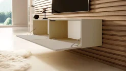 Meuble TV 2 portes 140 cm taupe Bisira