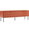 Meuble TV 2 portes en acier et MDF décor mélaminé 150 cm orange Oviala