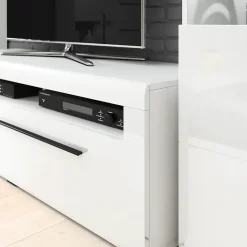 Meuble TV 1 tiroir 140 cm Louis Blanc