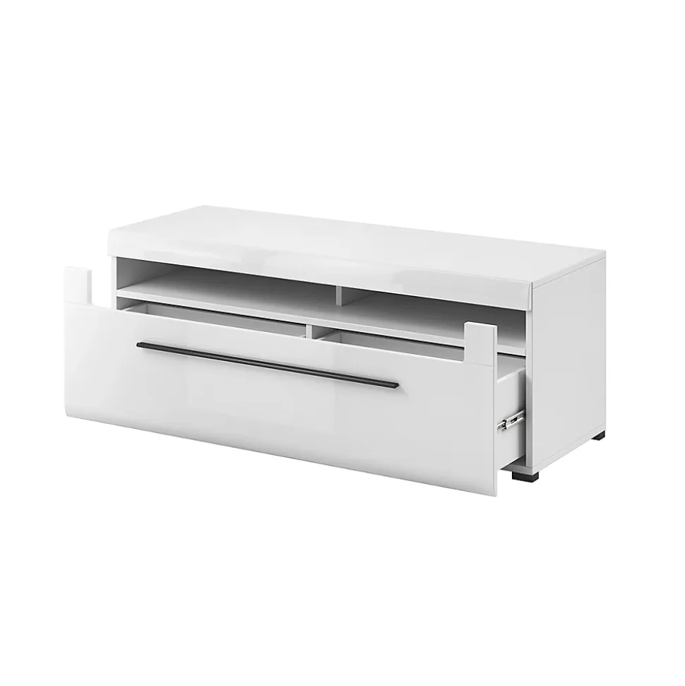 Meuble TV 1 tiroir 140 cm Louis Blanc