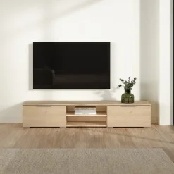Meuble TV 2 tiroirs et 2 niches L173 cm - BILLIE