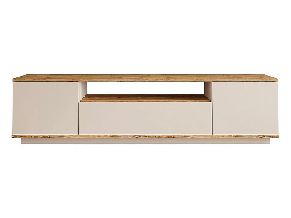 Meuble TV avec 3 portes et 1 niche - Beige et naturel - LOTULA
