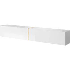 Meuble TV blanc avec détail doré 200 cm BISIRA