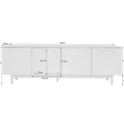 Meuble TV blanc, meuble bas avec panneaux réglables, pour salon ou chambre, charge 50 kg