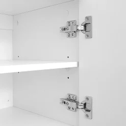 Meuble TV blanc, meuble bas avec panneaux réglables, pour salon ou chambre, charge 50 kg