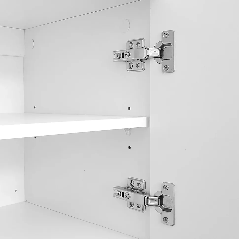 Meuble TV blanc, meuble bas avec panneaux réglables, pour salon ou chambre, charge 50 kg