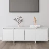 Meuble TV Blanc 120x30x40,5 cm Bois d ingénierie
