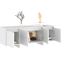 Meuble TV Blanc 120x30x40,5 cm Bois d ingénierie