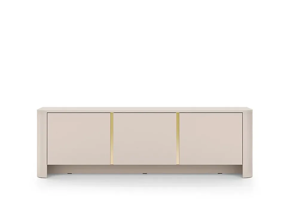 Meuble TV, Cachemire, 168 x 39 x 52 cm, Meuble moderne aux bords arrondis