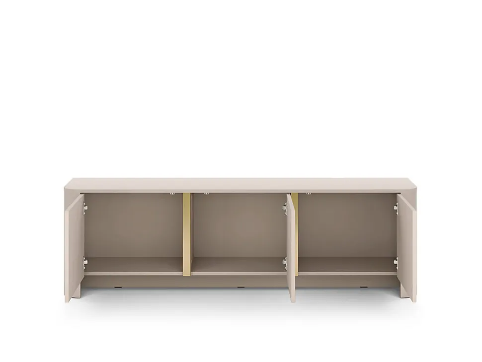 Meuble TV, Cachemire, 168 x 39 x 52 cm, Meuble moderne aux bords arrondis