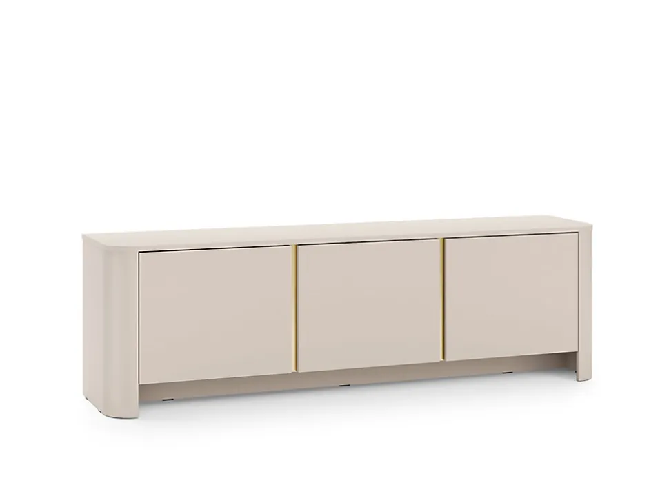 Meuble TV, Cachemire, 168 x 39 x 52 cm, Meuble moderne aux bords arrondis