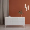 Meuble TV Castelli acier 114 x 40 x 60 cm blanc en.casa