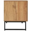Meuble TV 190cm, avec 2 tiroir, 2 portes, 2 compartiment ouvert, style scandinave, Commode TV en chêne sauvage - Marron