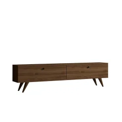 Meuble TV 160cm avec deux placards noyer - POLY