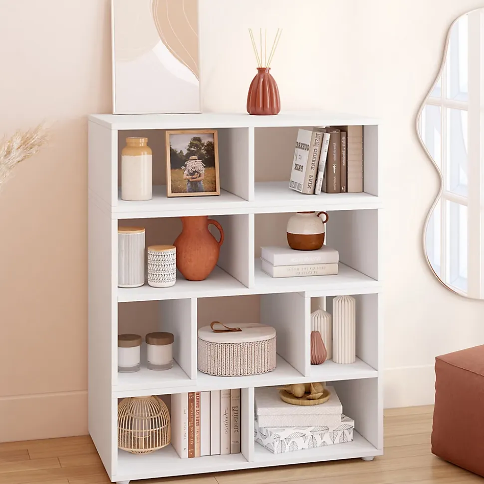 Meuble TV combiné 3 pièces modulables LEONARD pour salon chambre et bureau, 140-205 x 30 x 43 cm