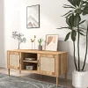 Meuble TV d'angle 115 cm effeffet cannage - ARTIC