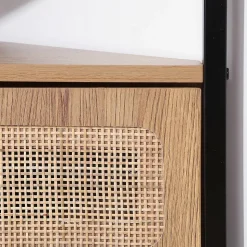 Meuble TV d'Angle 1 Porte avec Cannage Rotin L100 cm - JAYA