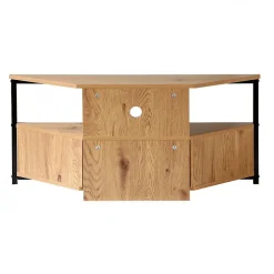 Meuble TV d'Angle 1 Porte avec Cannage Rotin L100 cm - JAYA