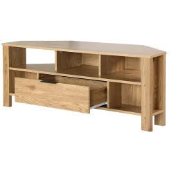 Meuble TV d'Angle 1 Tiroir Décor Chêne - L120 cm