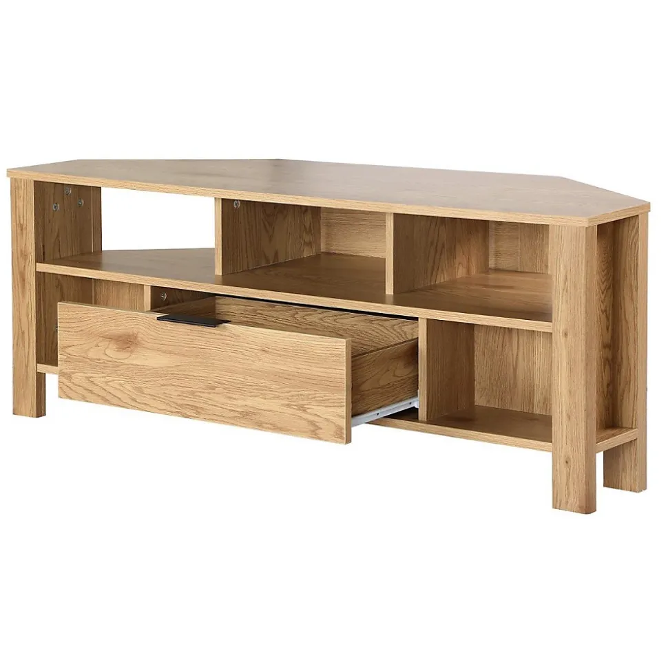 Meuble TV d'Angle 1 Tiroir Décor Chêne - L120 cm